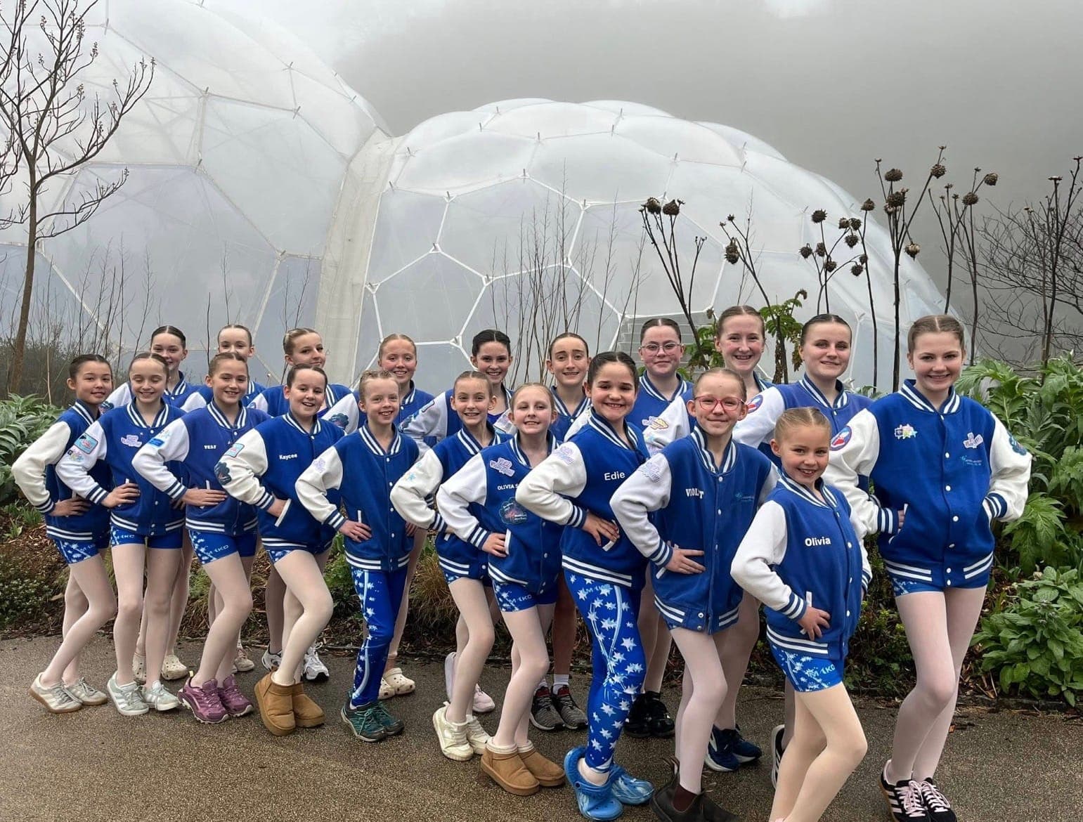 Dancers in GLDS team jackets out at the Eden Project