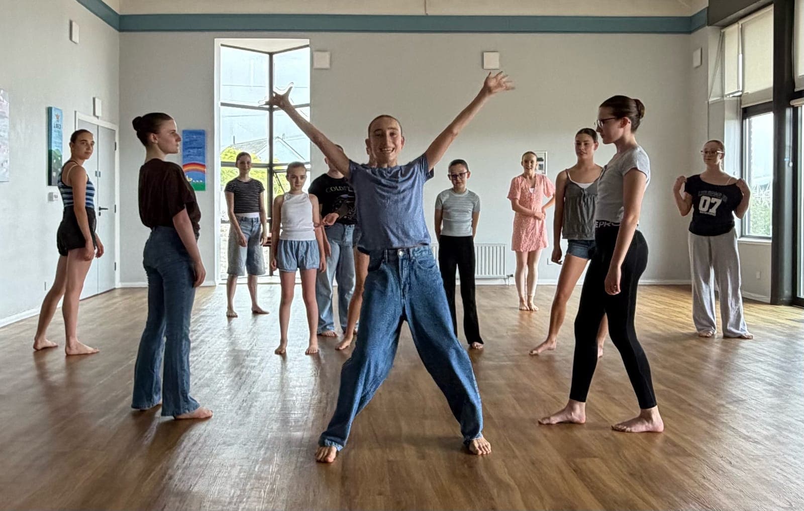 Students in a lively studio class